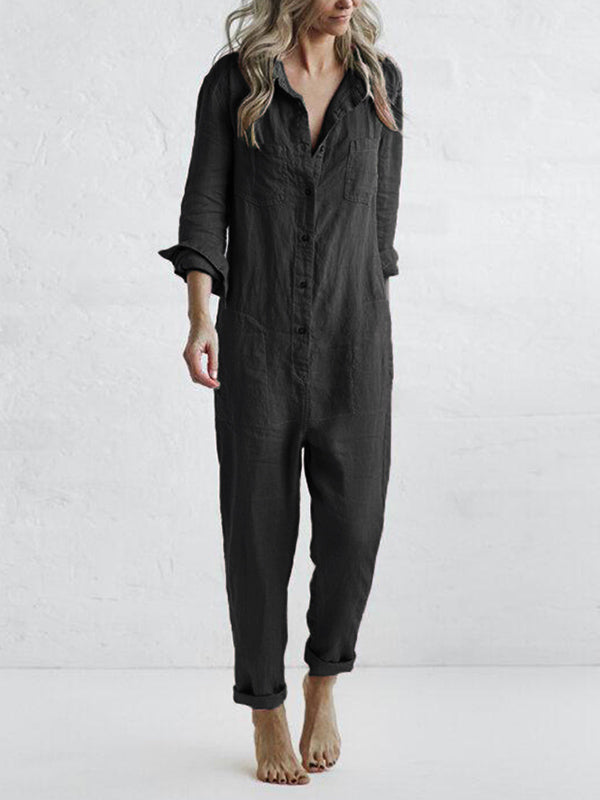Elle | Long-Sleeve Jumpsuit - Premium Lounge Pants from Dore London - Shop now at Dore London