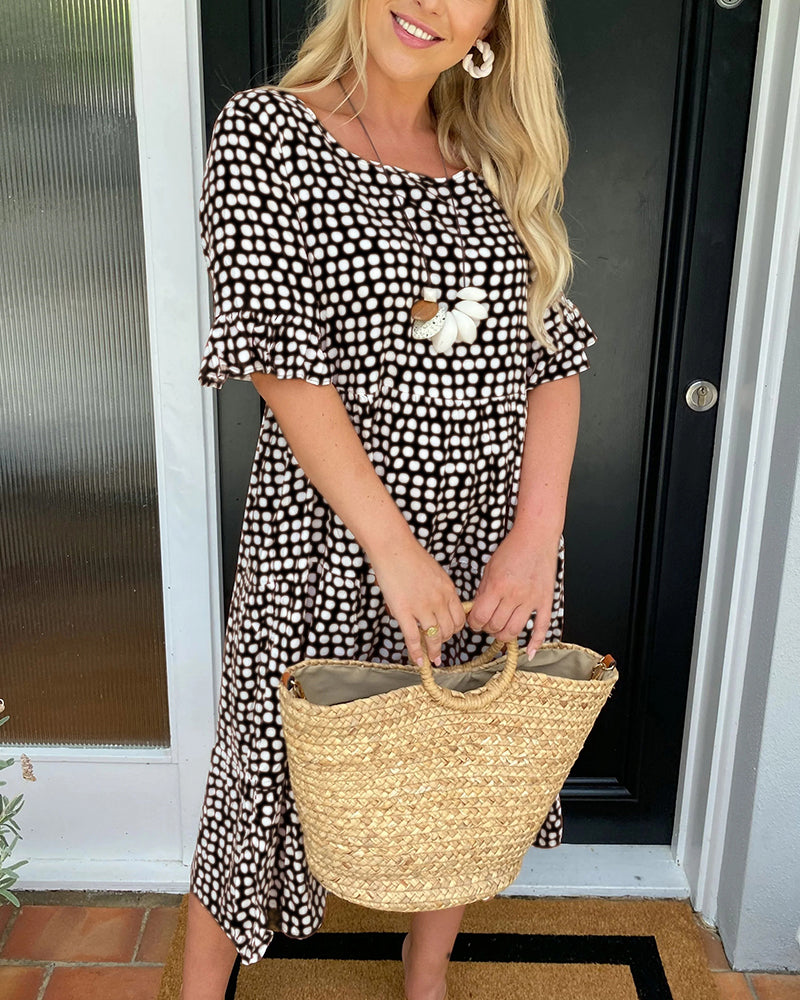 Isabella | Dot Print Midi Dress - Premium Dresses from Get Dore - Shop now at Get Dore