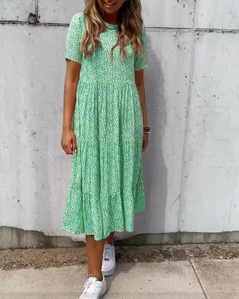 Rose | Short-Sleeved Floral Dress - Premium Dress from Get Dore - Shop now at Get Dore
