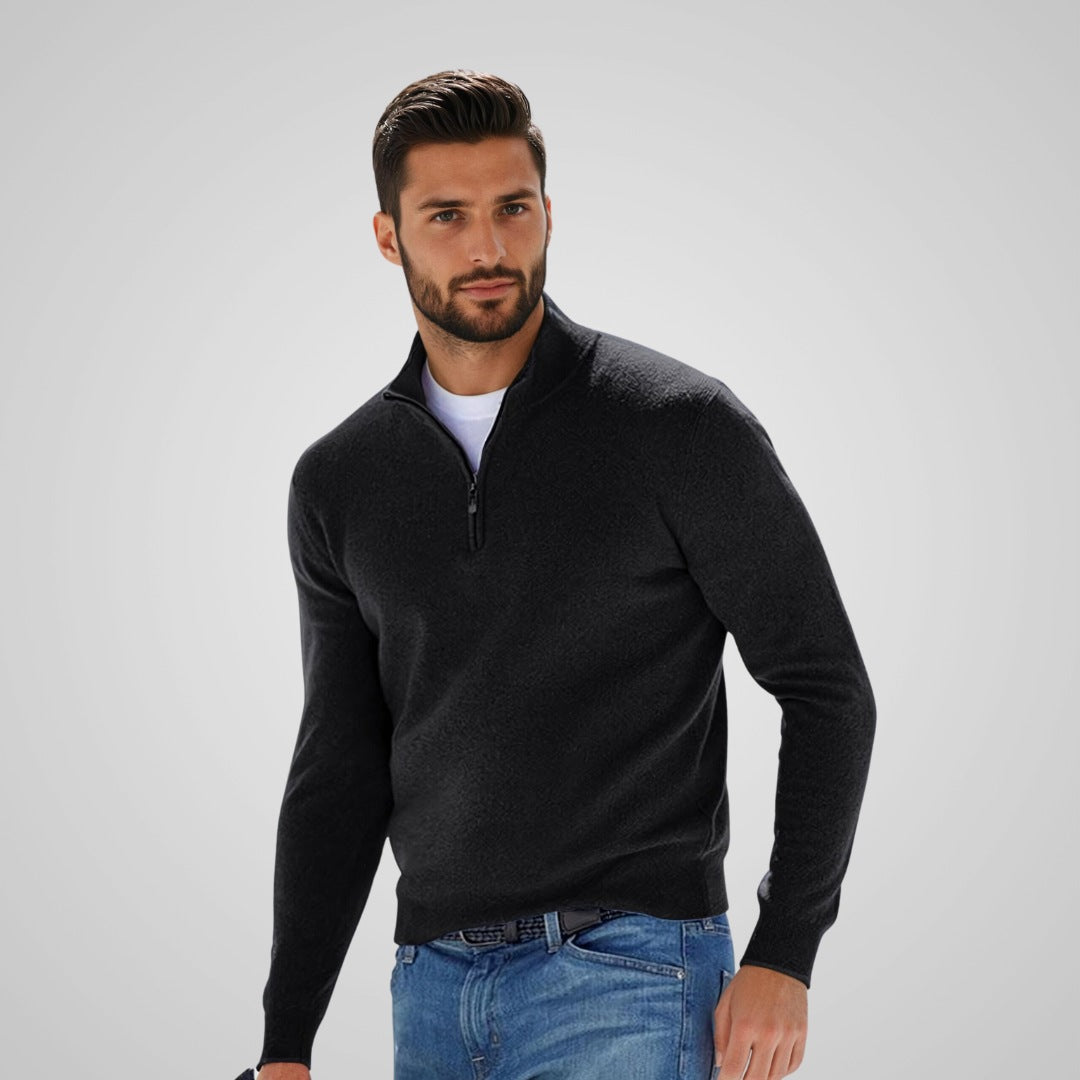 Yanis | Stylish Men's Sweater with Zip Closure - Premium sweater from Get Dore - Shop now at Get Dore