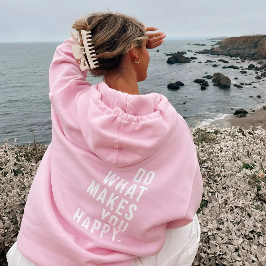 Gisele | Happiness Hoodie - Premium Women's Clothing from Get Dore - Shop now at Get Dore