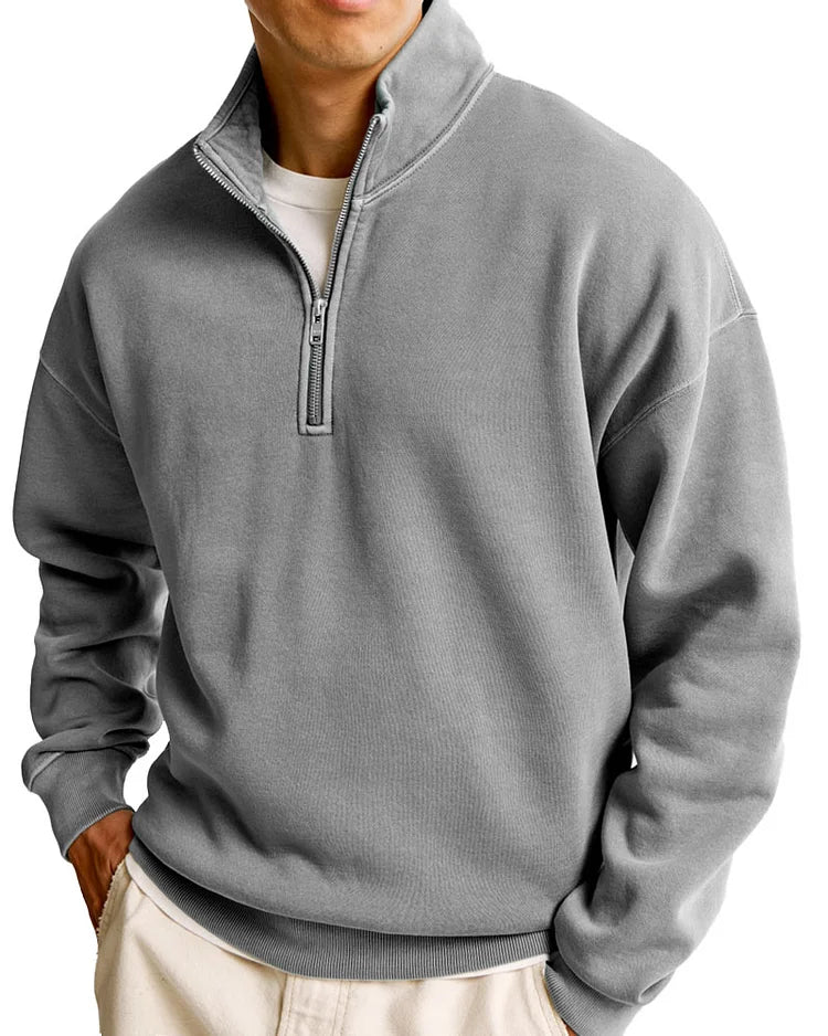 Men's Fashionable Casual Half-Zip Sweater - Premium sweater from Get Dore - Shop now at Get Dore