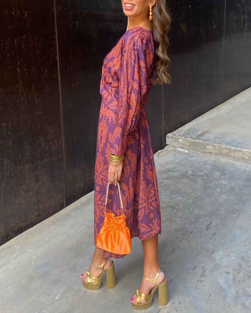 Maxime |  V-Neck Long-Sleeved Elegant Dress - Premium Dresses from Get Dore -   Shop now at Get Dore