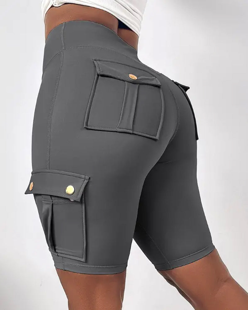 Eva | High-Waisted Shorts with Pockets - Premium Pants from Get Dore - Shop now at Get Dore