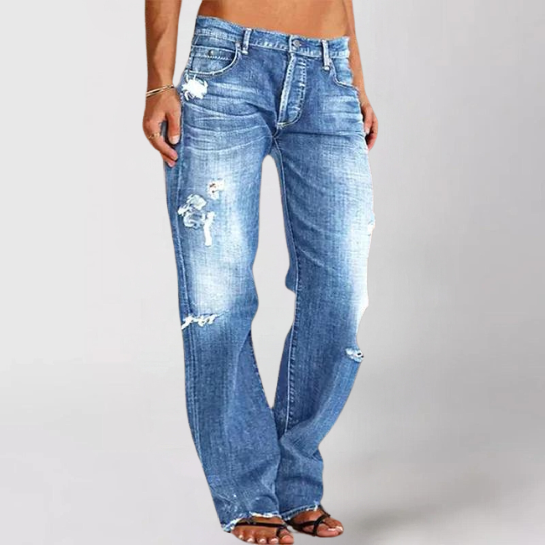 Viktoria | Loose-Fit Wide Leg Denim Jeans for Women - Premium Women Pants from Dore Londen - Shop now at Dore London