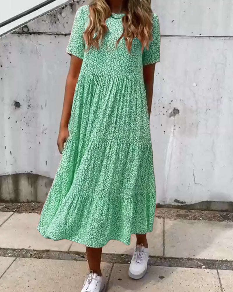 Rose | Short-Sleeved Floral Dress - Premium Dress from Get Dore - Shop now at Get Dore