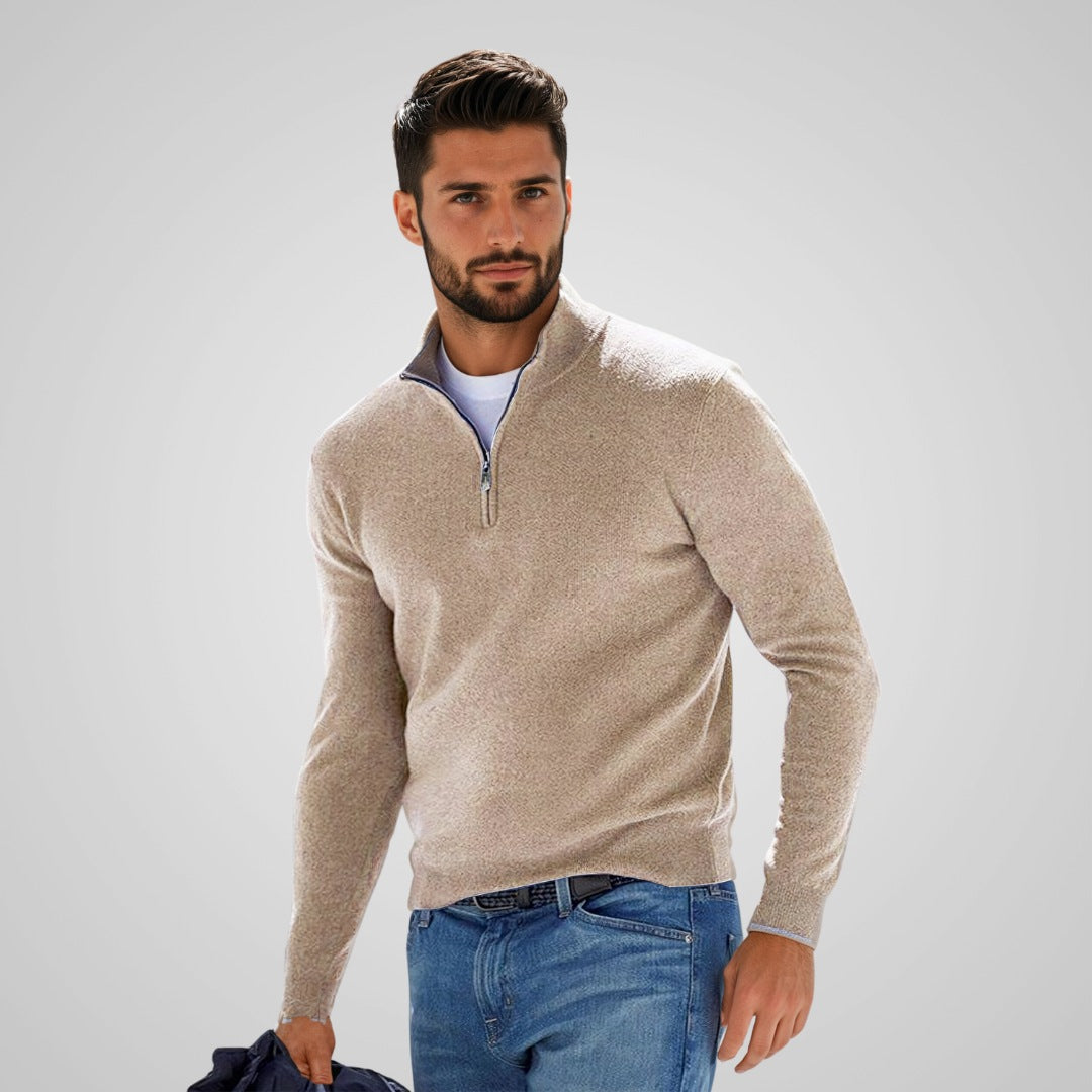 Yanis | Stylish Men's Sweater with Zip Closure - Premium sweater from Get Dore - Shop now at Get Dore