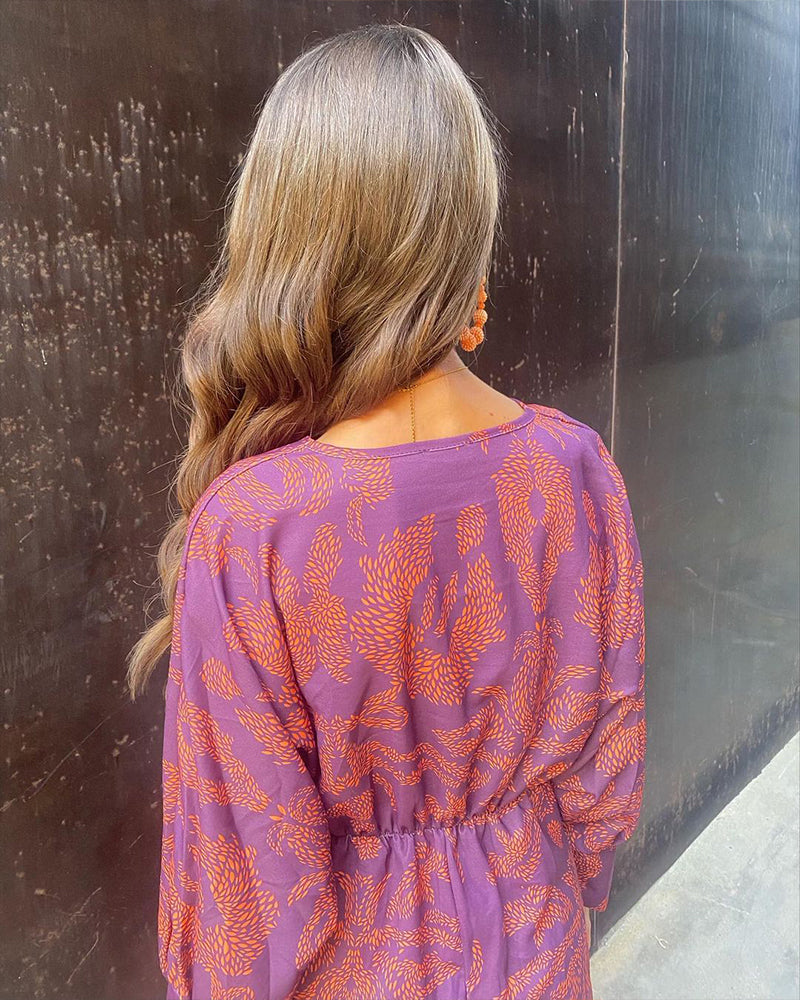 Maxime |  V-Neck Long-Sleeved Elegant Dress - Premium Dresses from Get Dore -   Shop now at Get Dore
