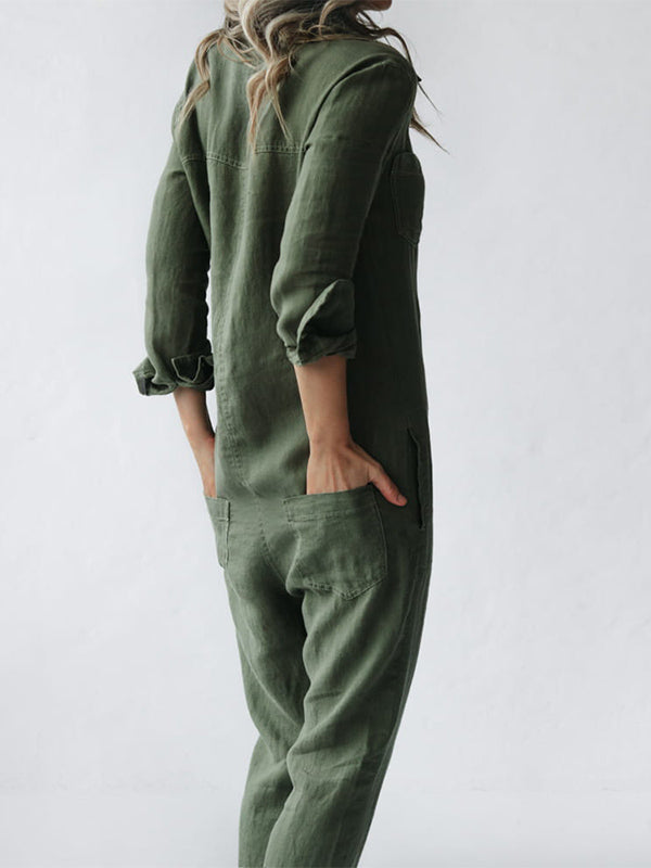 Elle | Long-Sleeve Jumpsuit - Premium Lounge Pants from Dore London - Shop now at Dore London