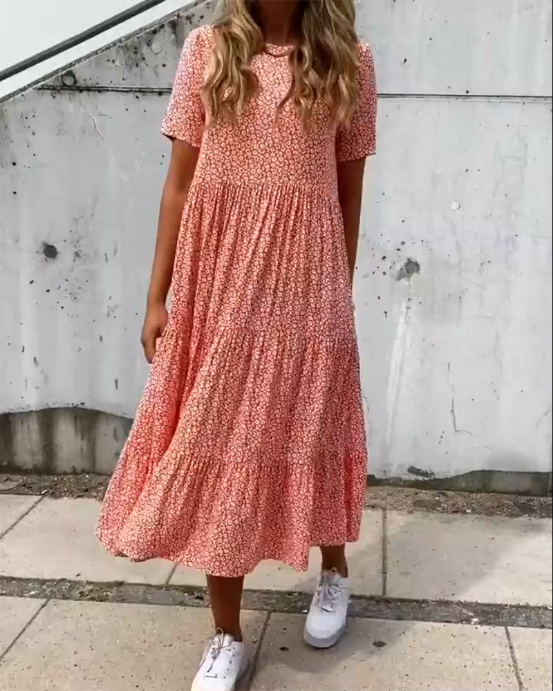 Rose | Short-Sleeved Floral Dress - Premium Dress from Get Dore - Shop now at Get Dore