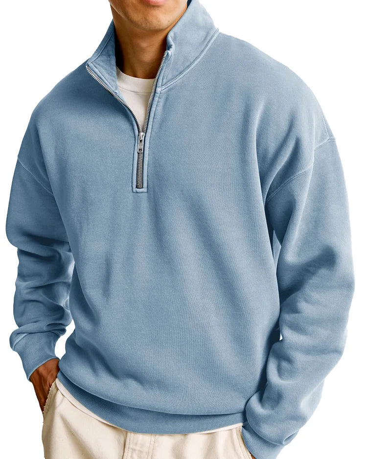 Men's Fashionable Casual Half-Zip Sweater - Premium sweater from Get Dore - Shop now at Get Dore