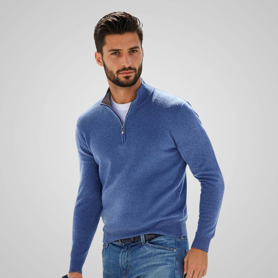 Yanis | Stylish Men's Sweater with Zip Closure - Premium sweater from Get Dore - Shop now at Get Dore