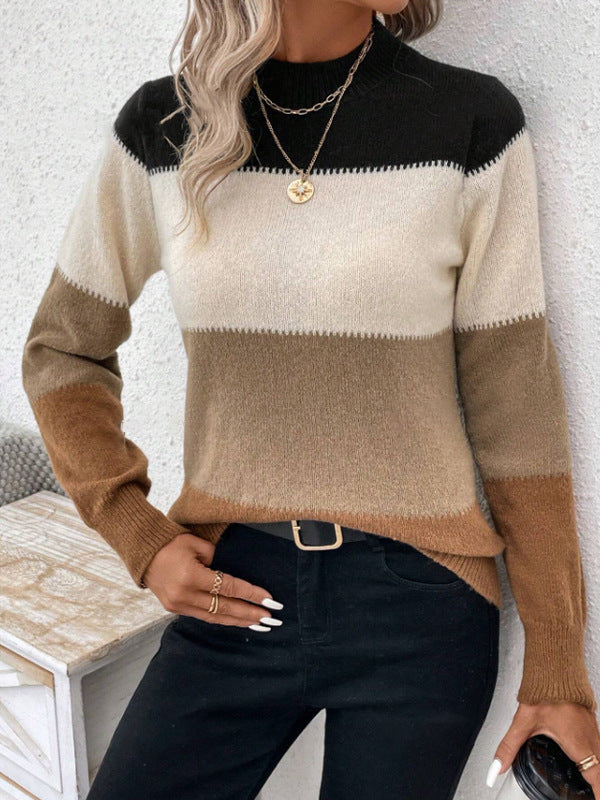 MAEY| CONTRAST KNIT SWEATER - Premium sweater from Get Dore - Shop now at Get Dore