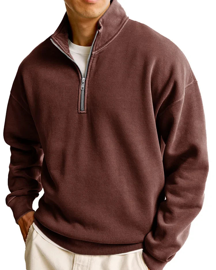 Men's Fashionable Casual Half-Zip Sweater - Premium sweater from Get Dore - Shop now at Get Dore