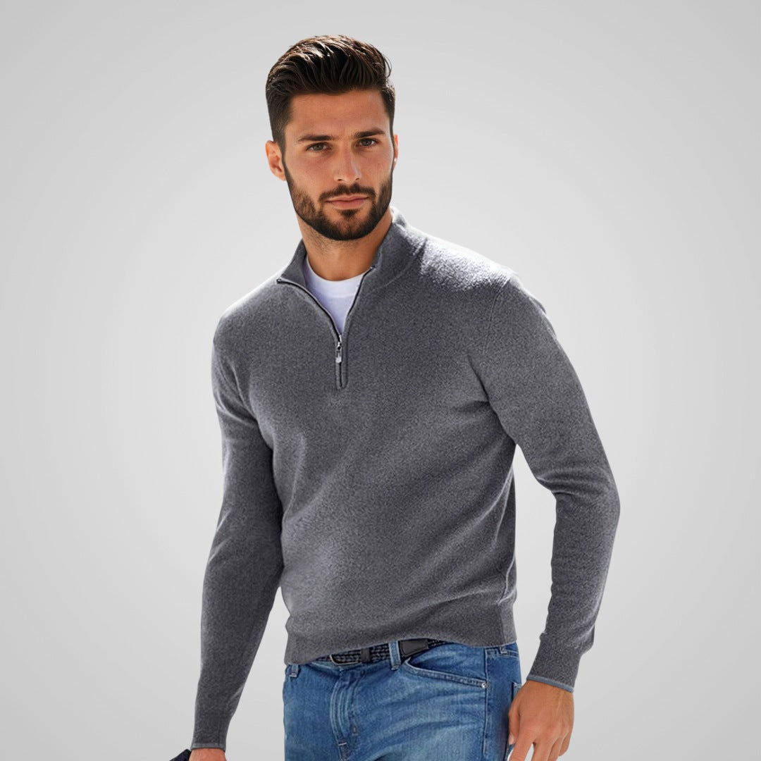 Yanis | Stylish Men's Sweater with Zip Closure - Premium sweater from Get Dore - Shop now at Get Dore