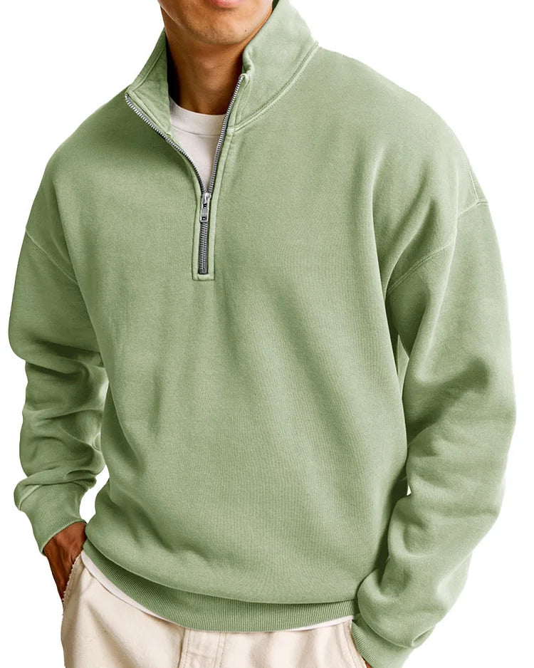 Men's Fashionable Casual Half-Zip Sweater - Premium sweater from Get Dore - Shop now at Get Dore