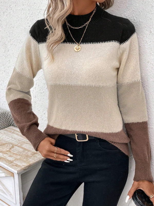 MAEY| CONTRAST KNIT SWEATER - Premium sweater from Get Dore - Shop now at Get Dore