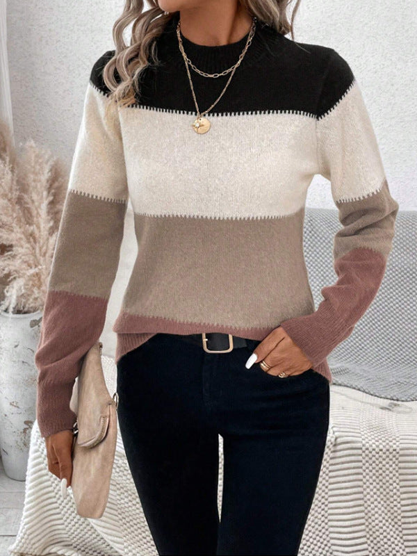 MAEY| CONTRAST KNIT SWEATER - Premium sweater from Get Dore - Shop now at Get Dore