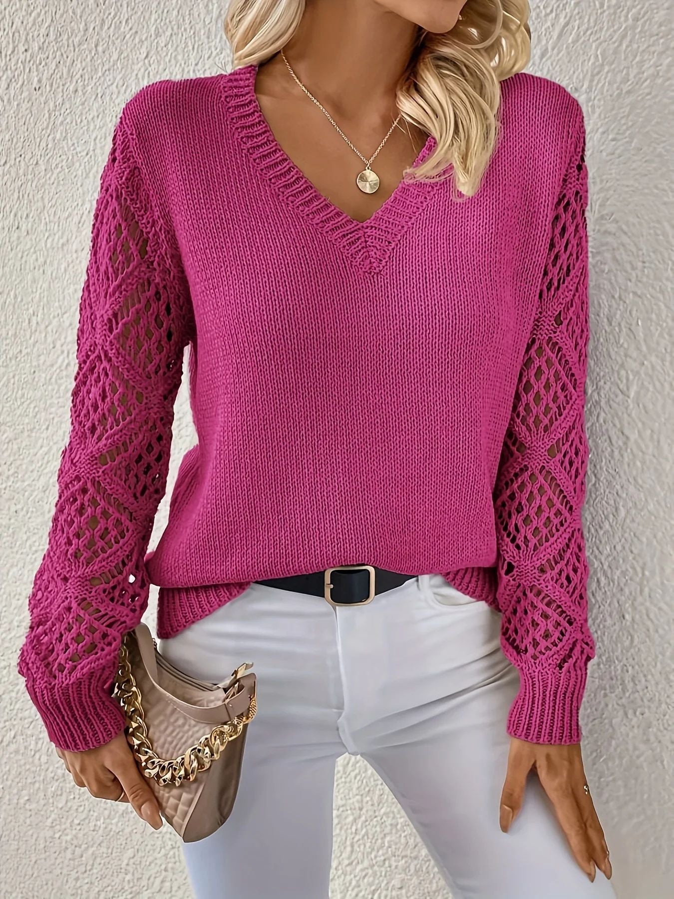 BIRTE | SCANDINAVIAN V-NECK SWEATER - Premium Sweater from Get Dore - Shop now at Get Dore