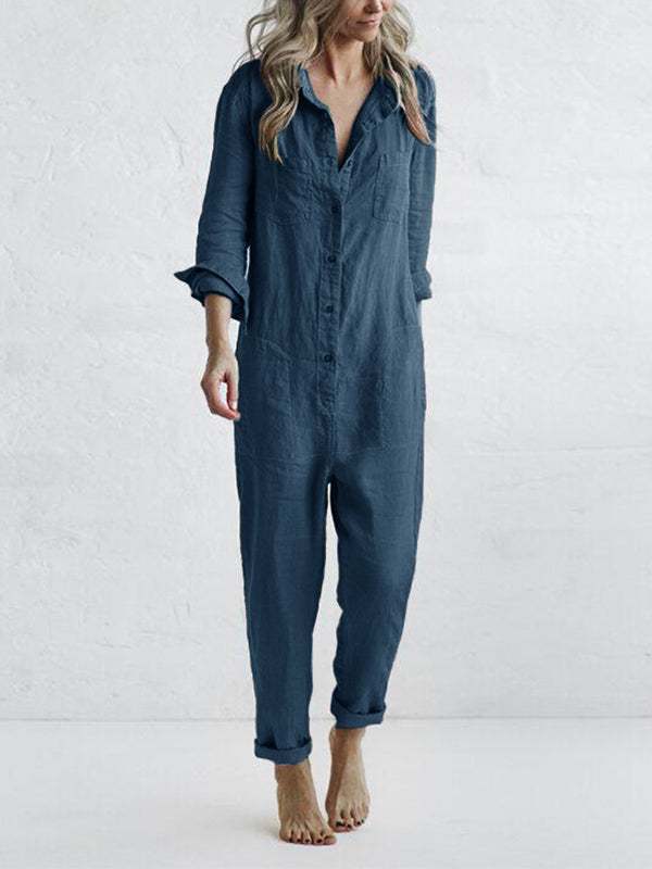 Elle | Long-Sleeve Jumpsuit - Premium Lounge Pants from Dore London - Shop now at Dore London