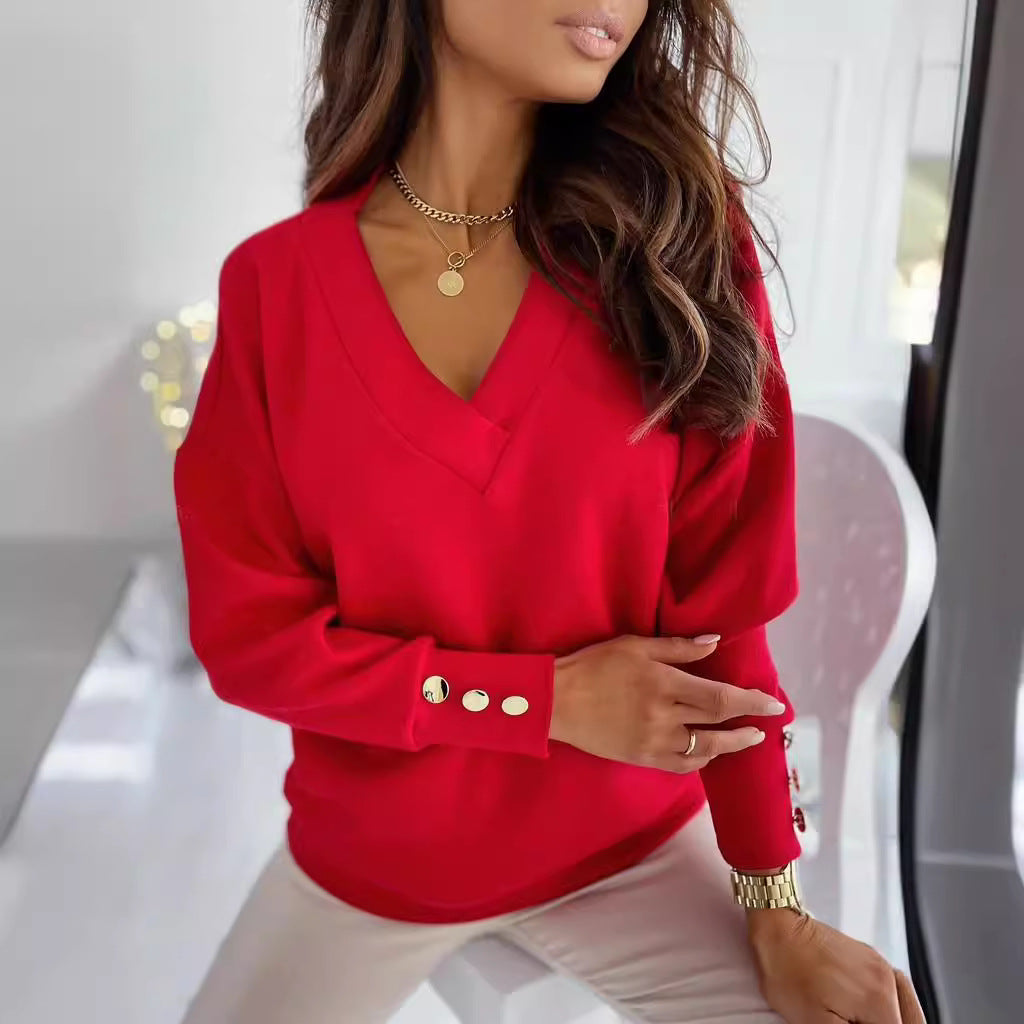 Grete | Stylish V-Neck Sweater - Premium Sweater from Get Dore - Shop now at Get Dore