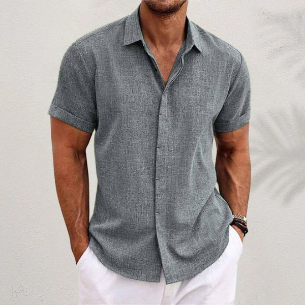 William | Linen Shirt Short Sleeve - Premium shirt from Get Dore - Shop now at Get Dore