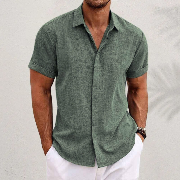 William | Linen Shirt Short Sleeve - Premium shirt from Get Dore - Shop now at Get Dore