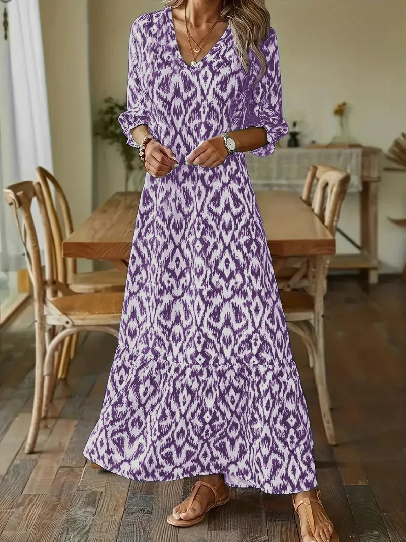 Ellie | Printed Maxi Dress - Premium Dress from Get Dore - Shop now at Get Dore