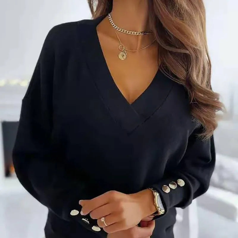 Grete | Stylish V-Neck Sweater - Premium Sweater from Get Dore - Shop now at Get Dore