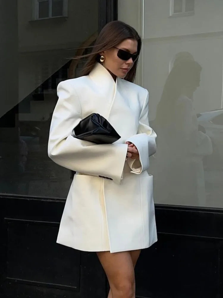 Ingrid | Elegant White Coat - Premium Jackets & Coats from Get Dore -   Shop now at Get Dore