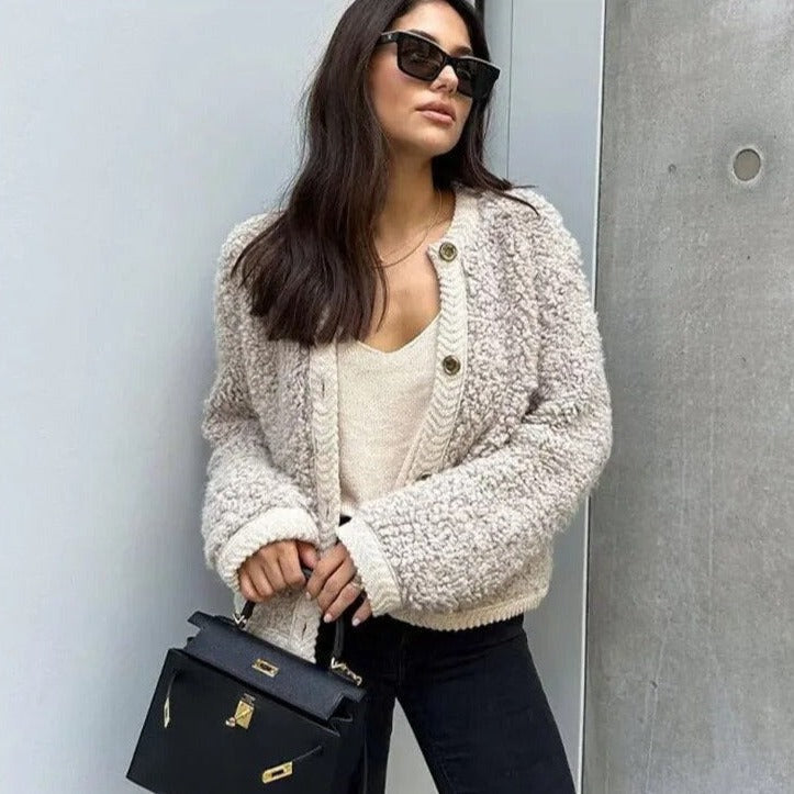 Rachel - Teddy Cardigan - Premium Sweaters & Cardigans from Get Dore - Shop now at Get Dore