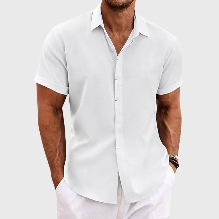 William | Linen Shirt Short Sleeve - Premium shirt from Get Dore - Shop now at Get Dore