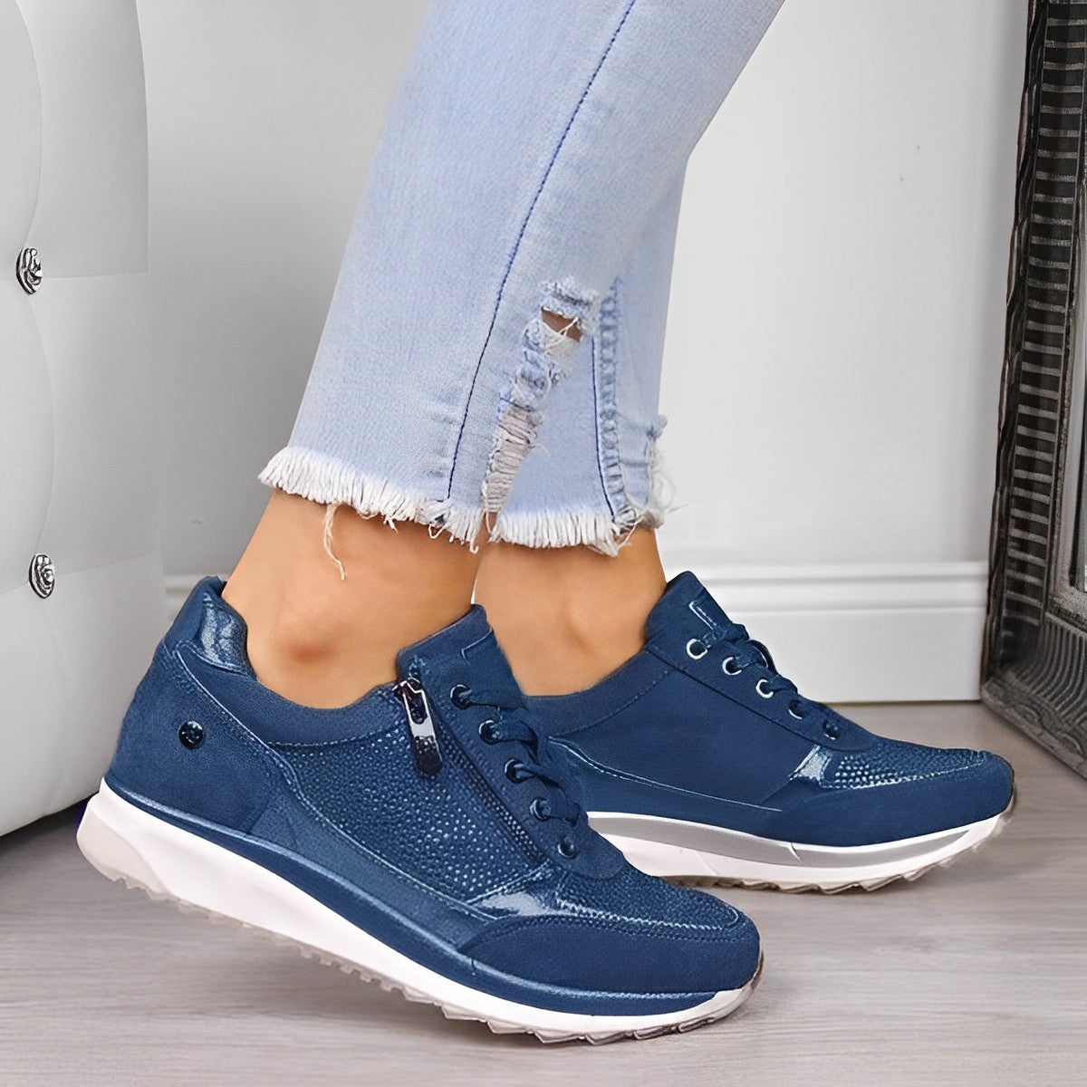 Elegant Zipper Sneakers - Premium Sneakers from Get Dore - Shop now at Get Dore