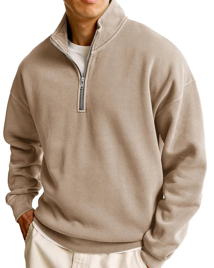 Men's Fashionable Casual Half-Zip Sweater - Premium sweater from Get Dore - Shop now at Get Dore
