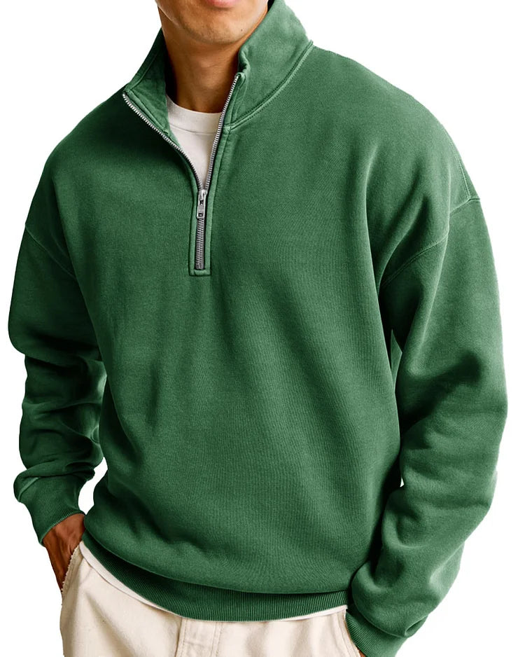 Men's Fashionable Casual Half-Zip Sweater - Premium sweater from Get Dore - Shop now at Get Dore