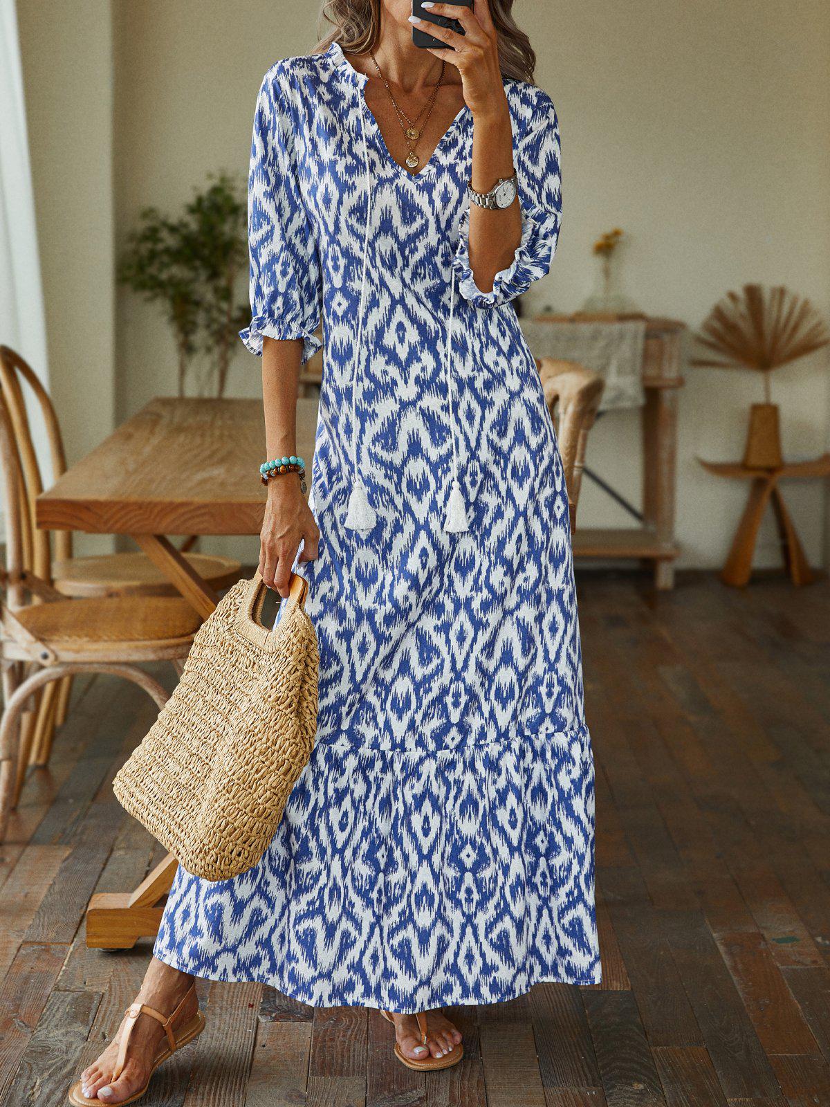 Ellie | Printed Maxi Dress - Premium Dress from Get Dore - Shop now at Get Dore