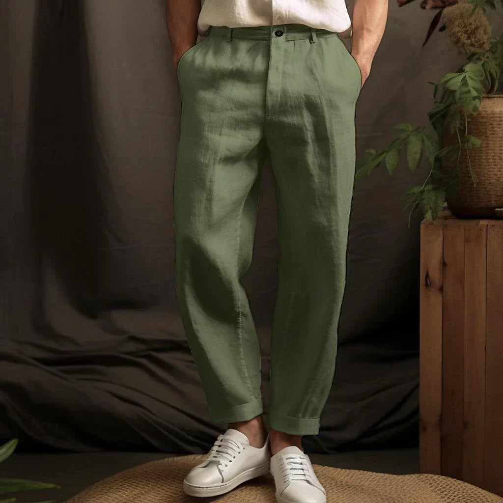 Oliver | Relaxed Cotton-Linen Men's Trousers - Premium Men Pants from Get Dore - Shop now at Get Dore
