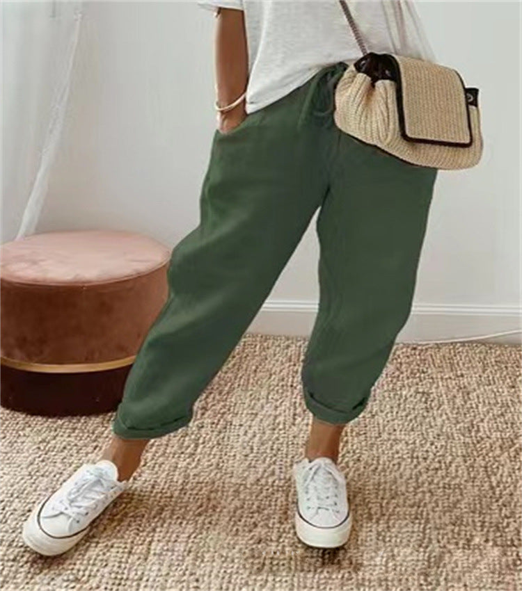 Ella | Cotton-Linen Trousers - Premium Damen - Hose from Dore London - Shop now at Get Dore
