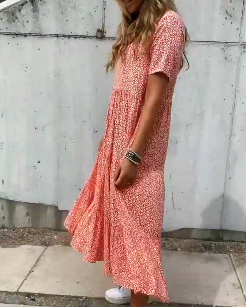 Rose | Short-Sleeved Floral Dress - Premium Dress from Get Dore -   Shop now at Get Dore