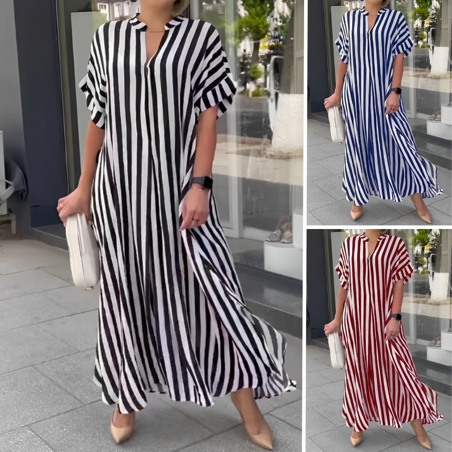 Sofia | Comfortable Striped Dress - Premium Dresses from Get Dore -   Shop now at Get Dore