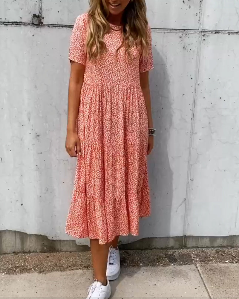 Rose | Short-Sleeved Floral Dress - Premium Dress from Get Dore -   Shop now at Get Dore