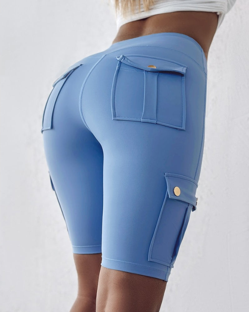 Eva | High-Waisted Shorts with Pockets - Premium Pants from Get Dore -   Shop now at Get Dore