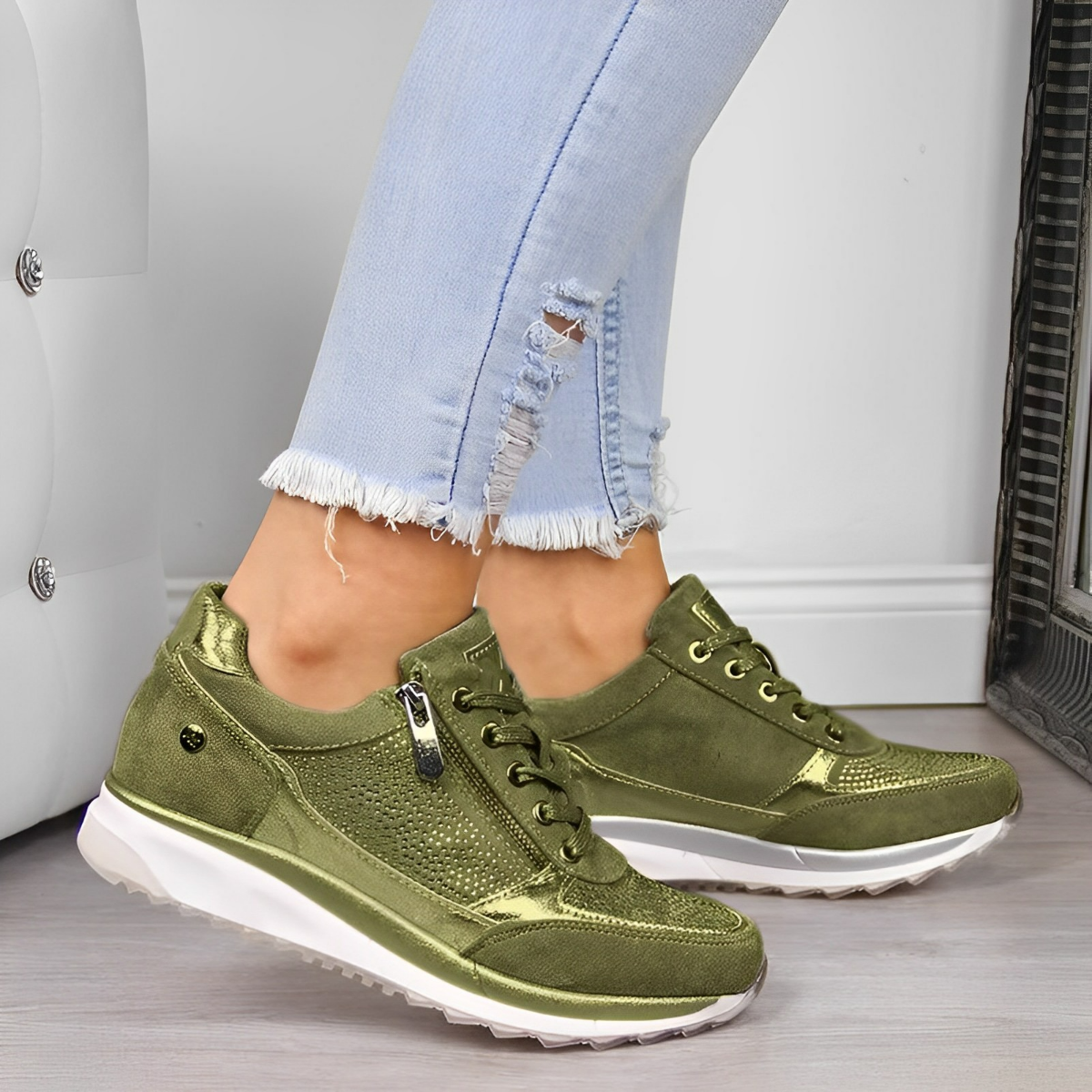 Elegant Zipper Sneakers - Premium Sneakers from Get Dore -   Shop now at Get Dore