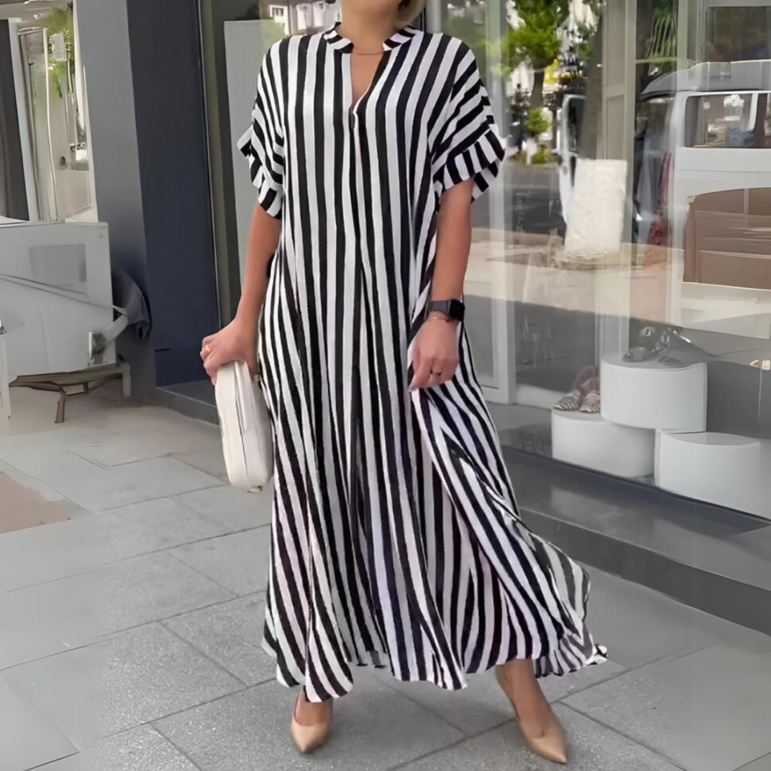 Sofia | Comfortable Striped Dress - Premium Dresses from Get Dore -   Shop now at Get Dore