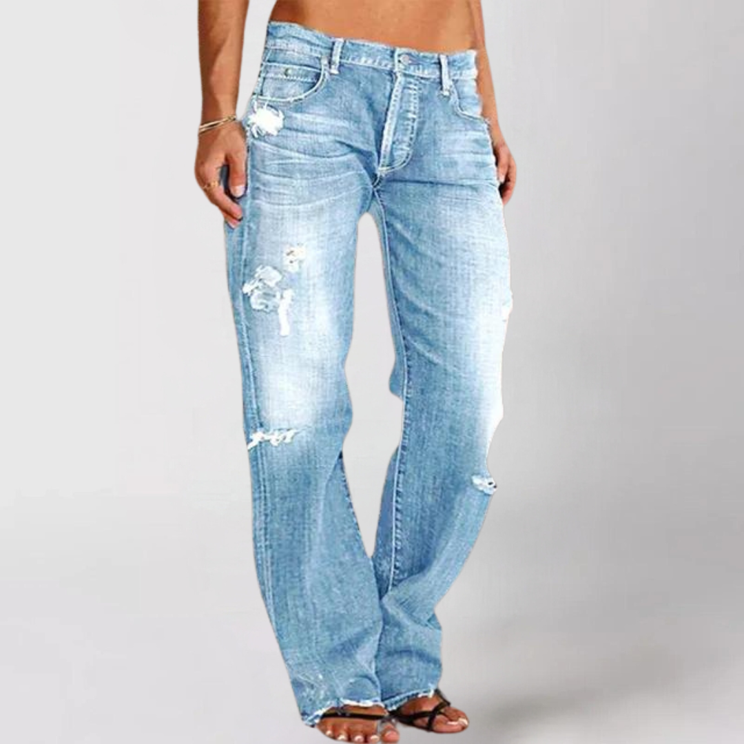 Viktoria | Loose-Fit Wide Leg Denim Jeans for Women - Premium Women Pants from Dore Londen -   Shop now at Dore London