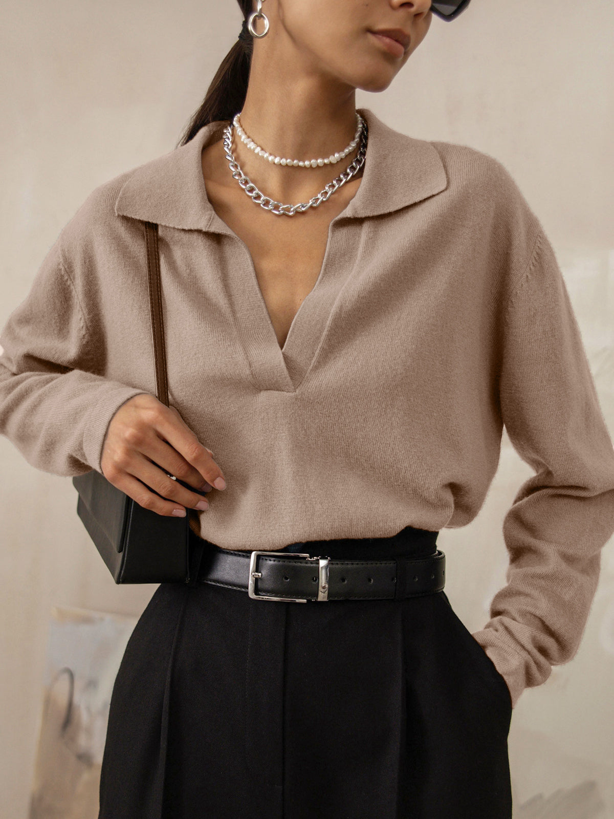 MIRA | Casual Collared Sweater - Premium Sweaters from Get Dore -   Shop now at Get Dore