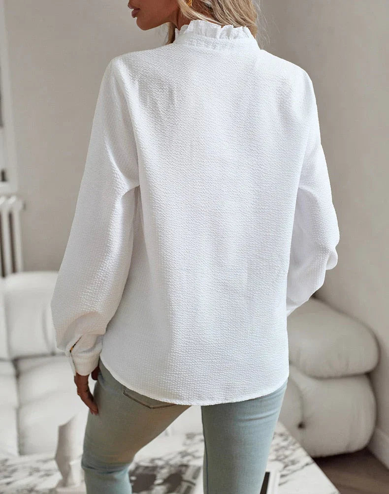 Olise | Cuff Collar Long Sleeve Blouse - Premium Blouses & Shirts from Get Dore -   Shop now at Get Dore