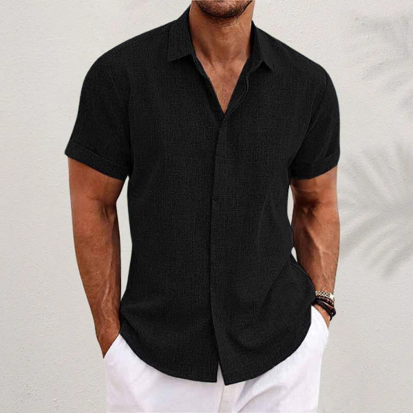 William | Linen Shirt Short Sleeve - Premium shirt from Get Dore -   Shop now at Get Dore