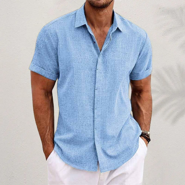 William | Linen Shirt Short Sleeve - Premium shirt from Get Dore -   Shop now at Get Dore