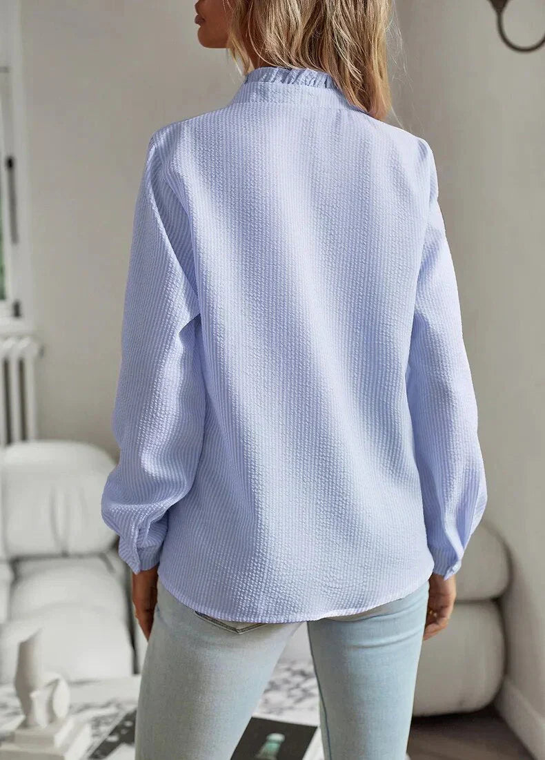 Olise | Cuff Collar Long Sleeve Blouse - Premium Blouses & Shirts from Get Dore -   Shop now at Get Dore